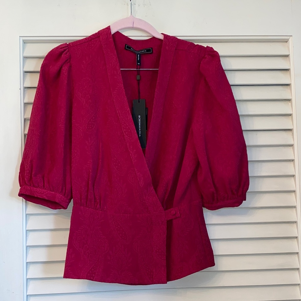 NWT BCBG Max Azria Sangria Wrap Blouse XS